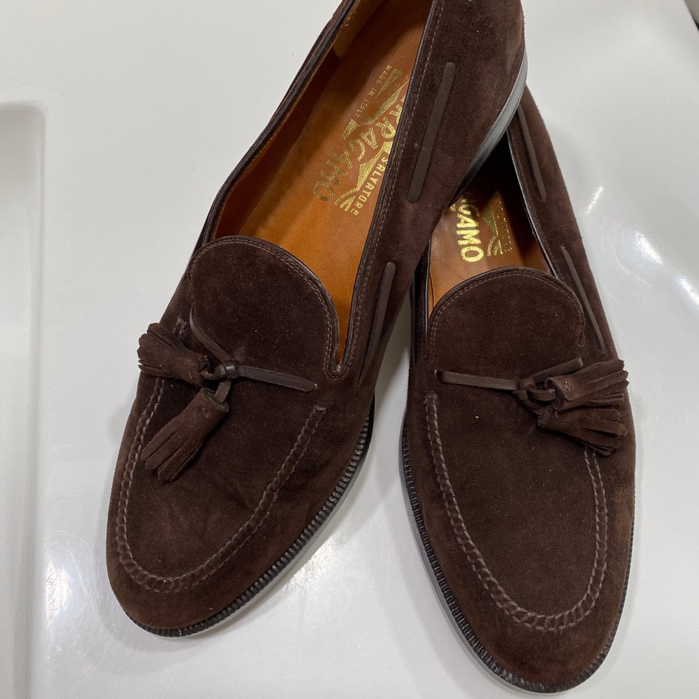Salvatore Ferragamo Suede Tassel Loafers